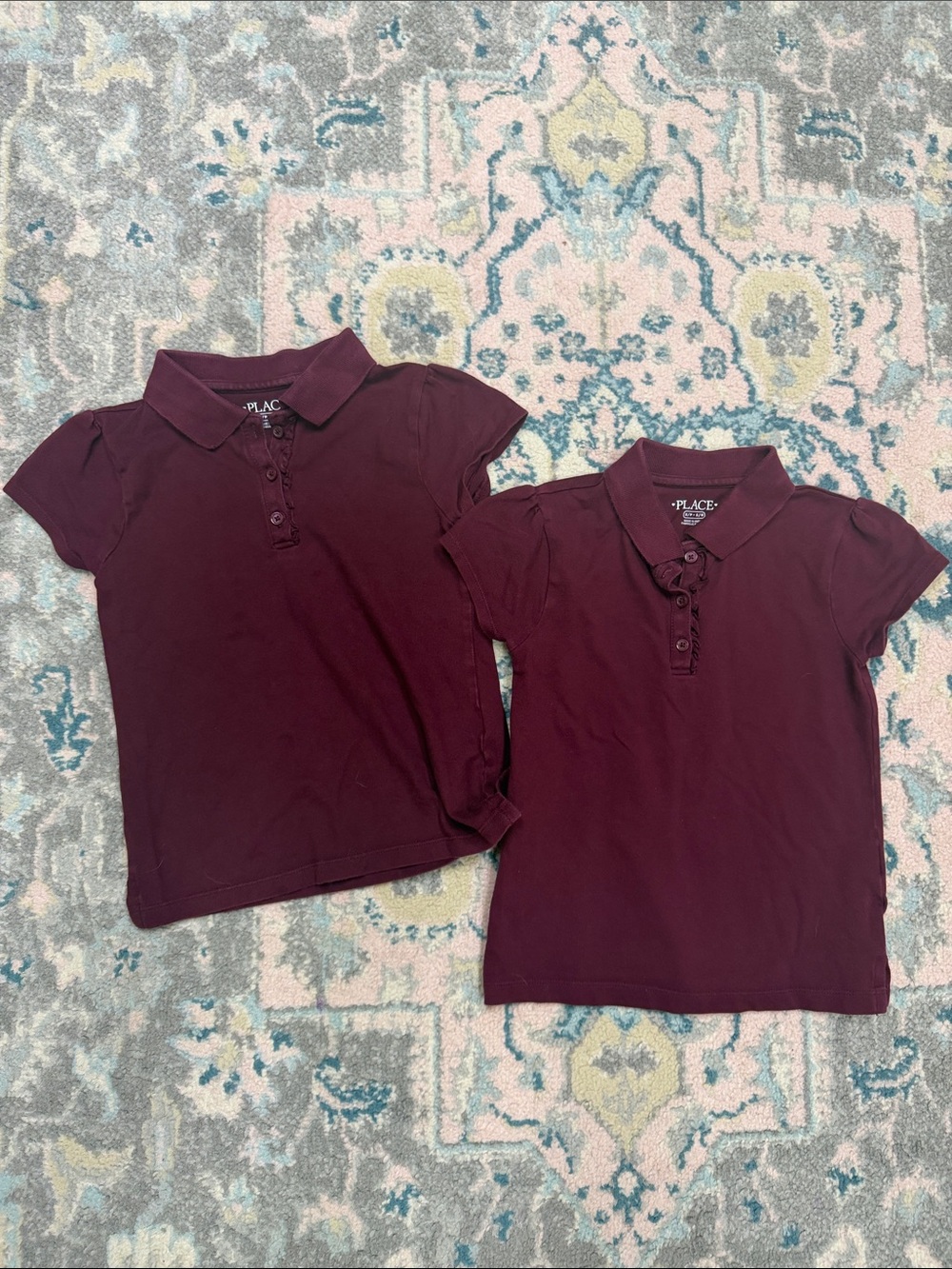 The Children's Place Girls' Maroon Polo Top - Set of 2
